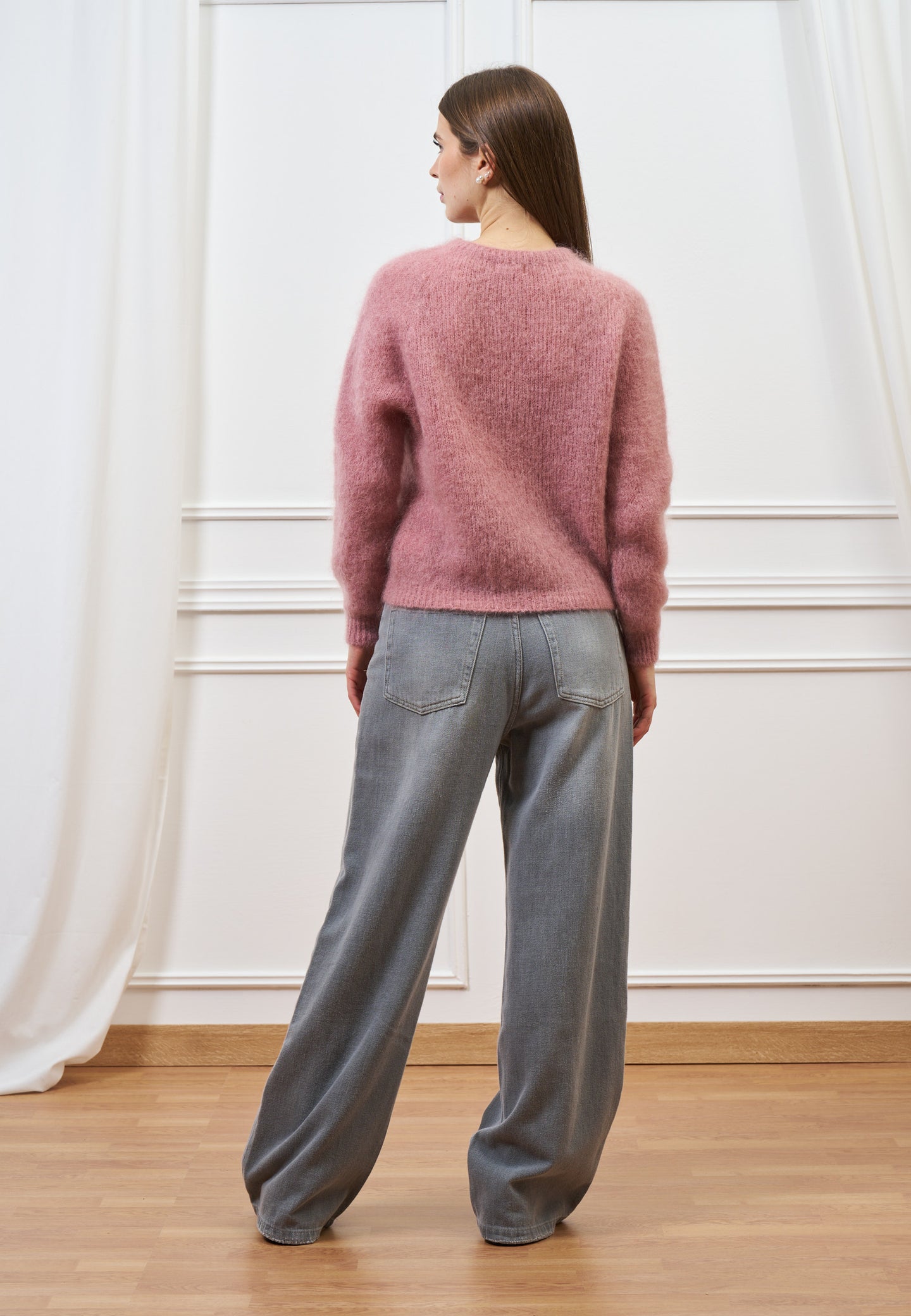 Maglia mohair con maniche lunghe