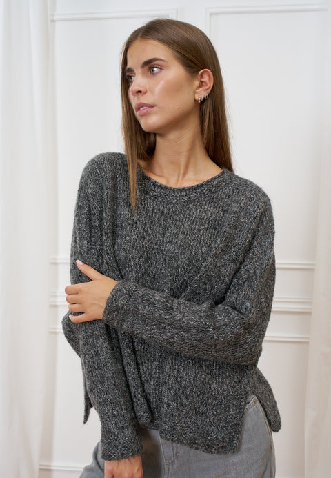 Maglia mohair effetto melange