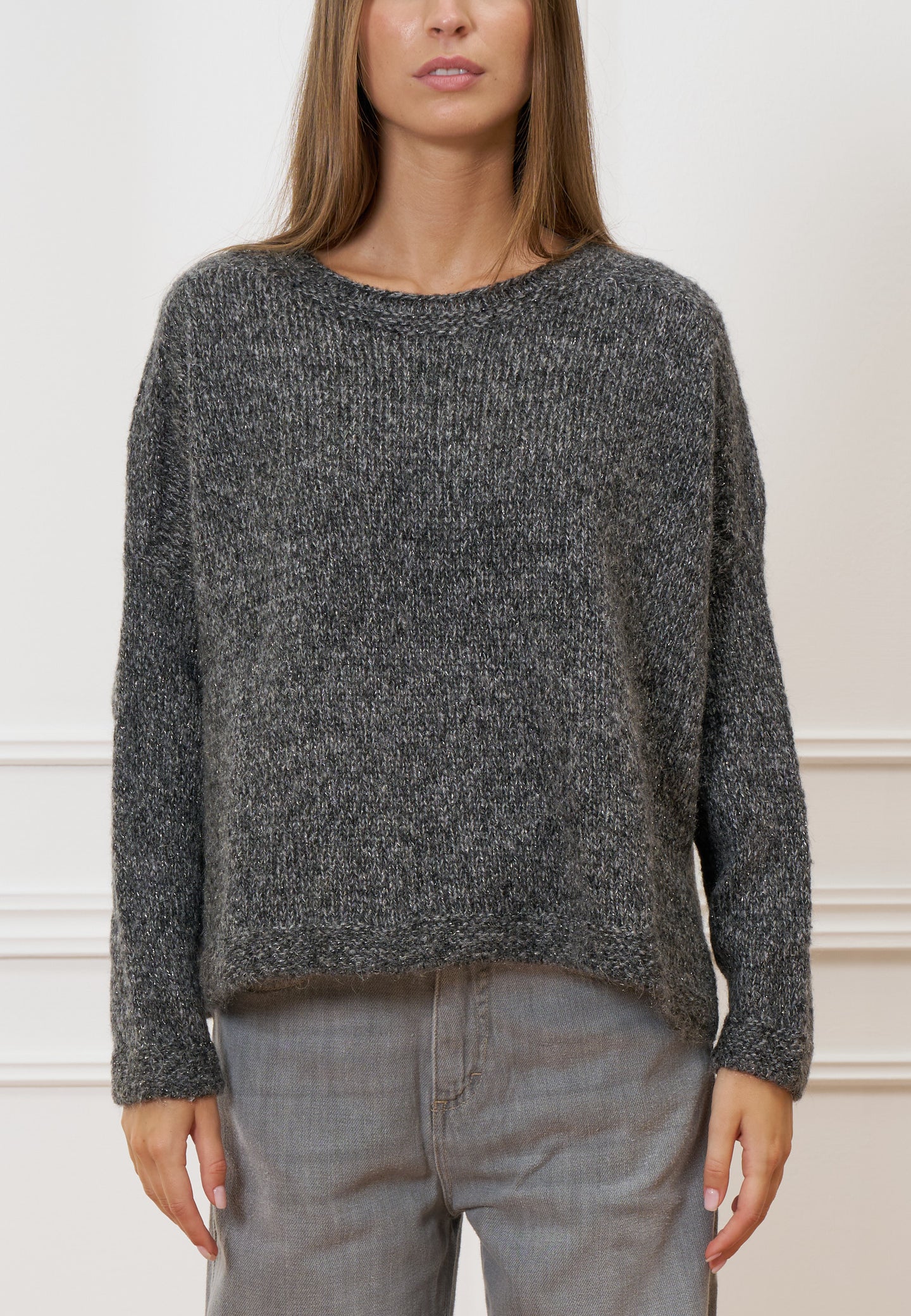 Maglia mohair effetto melange