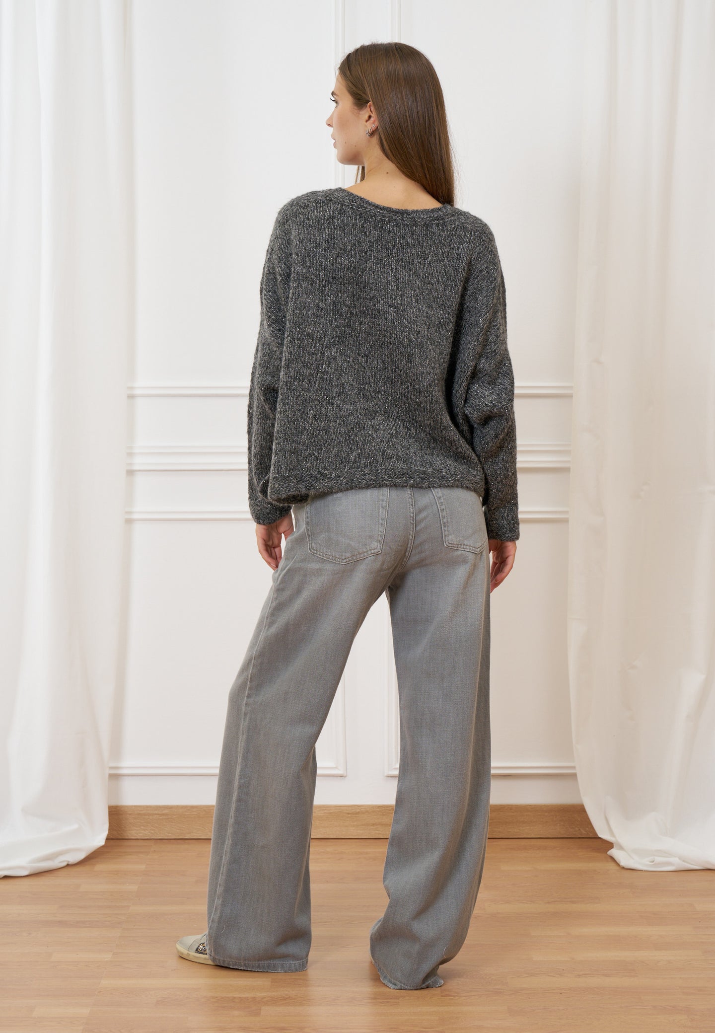 Maglia mohair effetto melange