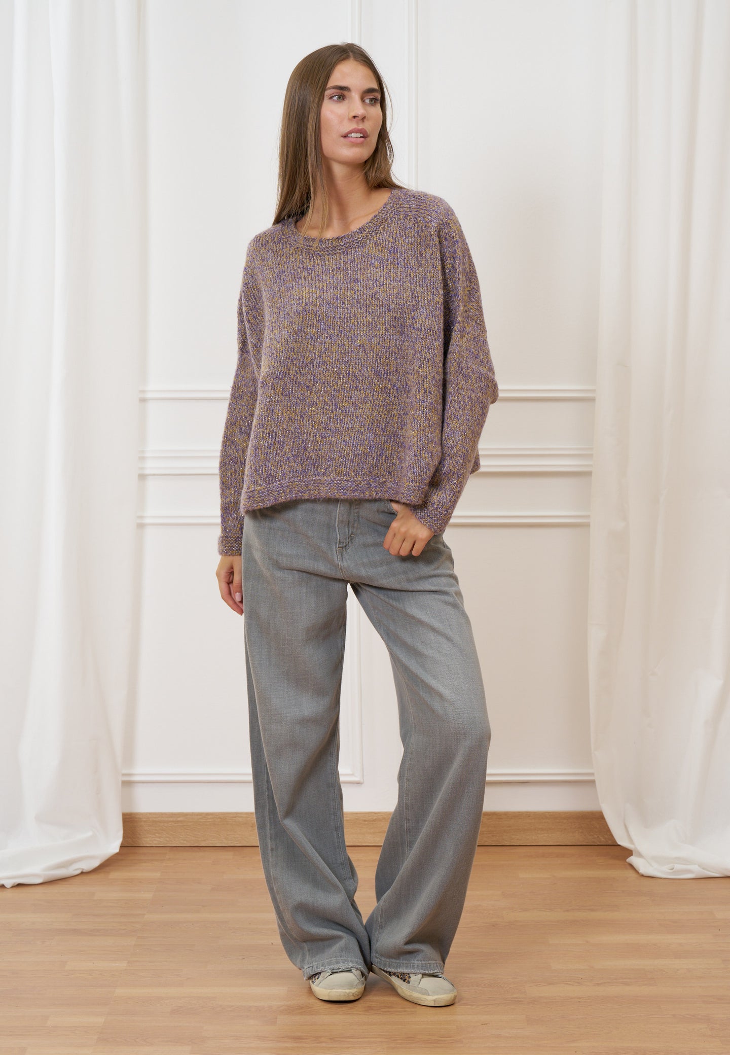 Maglia mohair effetto melange