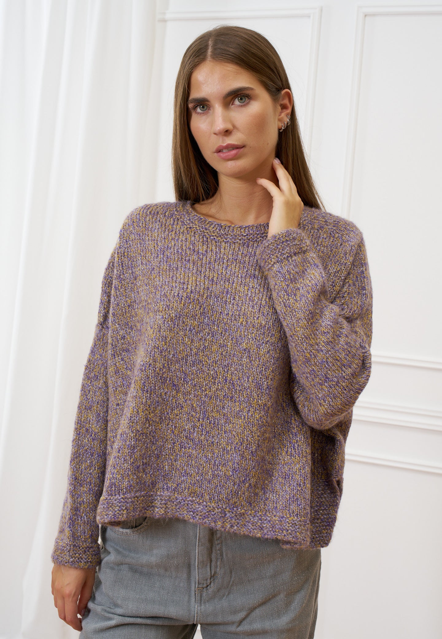 Maglia mohair effetto melange