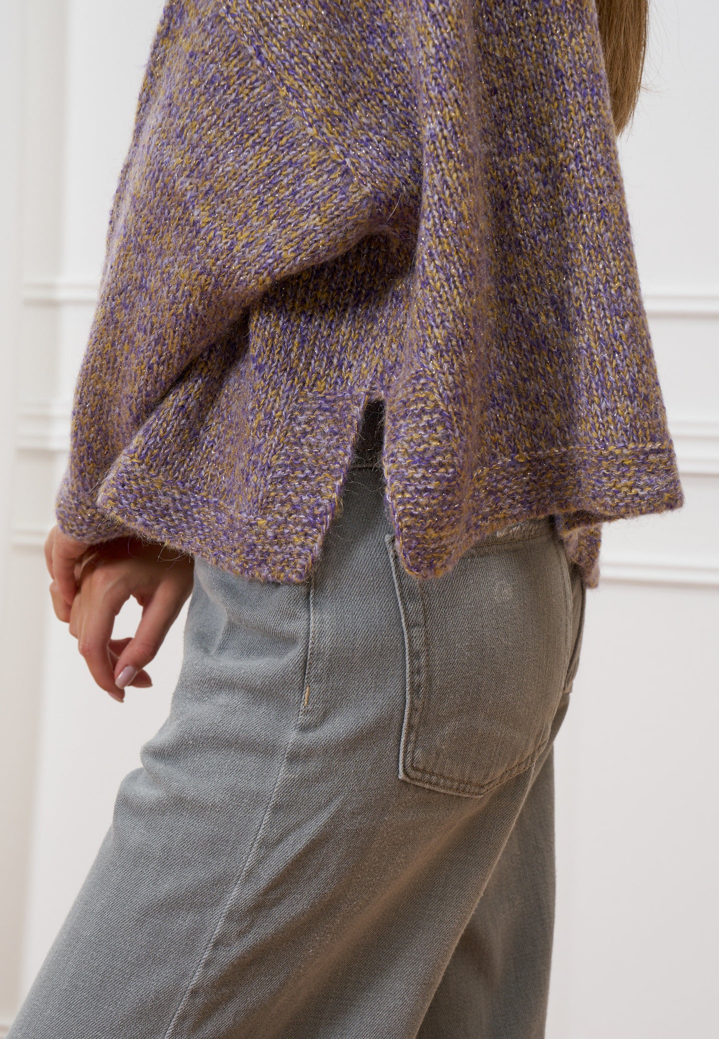 Maglia mohair effetto melange