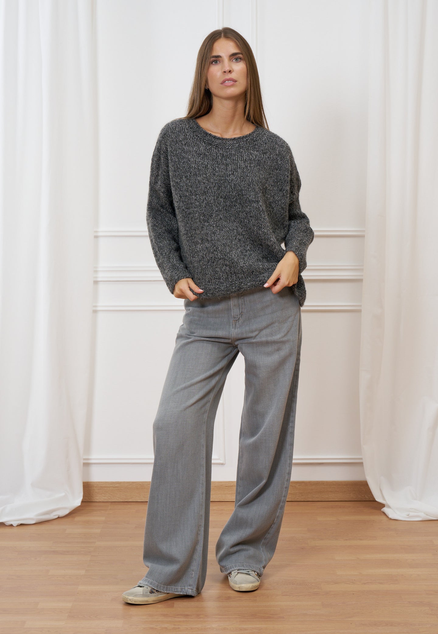 Maglia mohair effetto melange