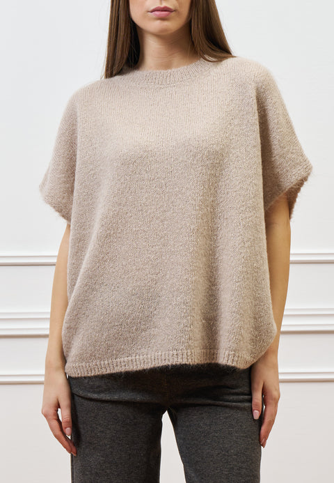 Maglia smanicata in mohair
