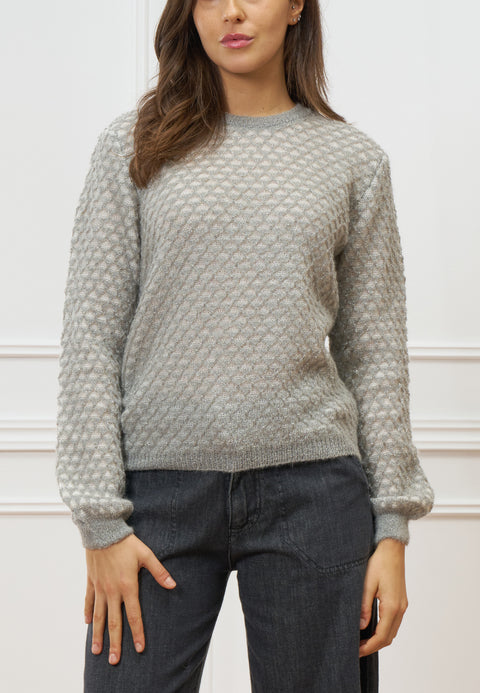 Maglia con motivo lurex in rilievo