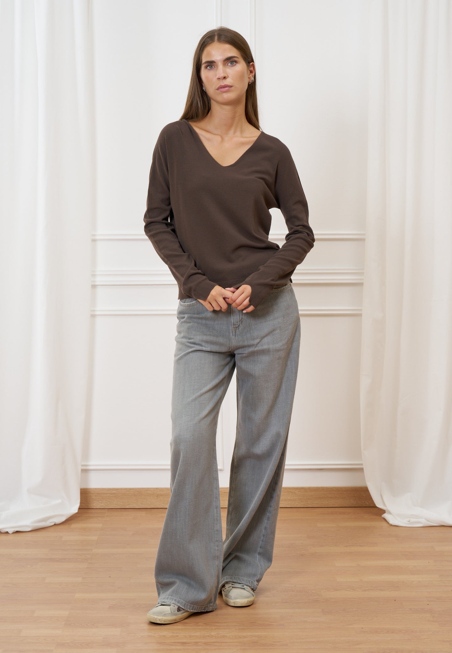 Maglia viscosa scollo a v