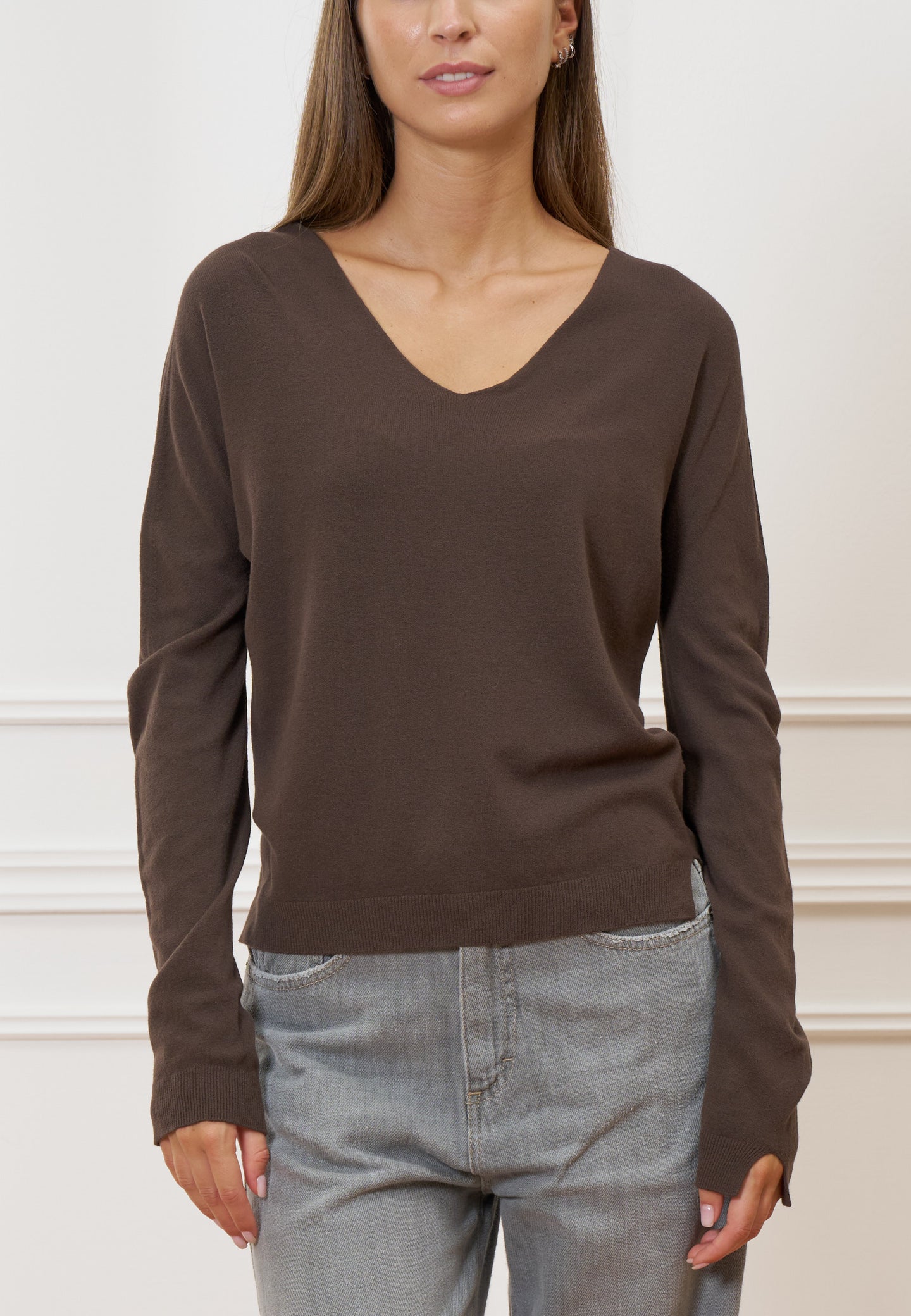 Maglia viscosa scollo a v