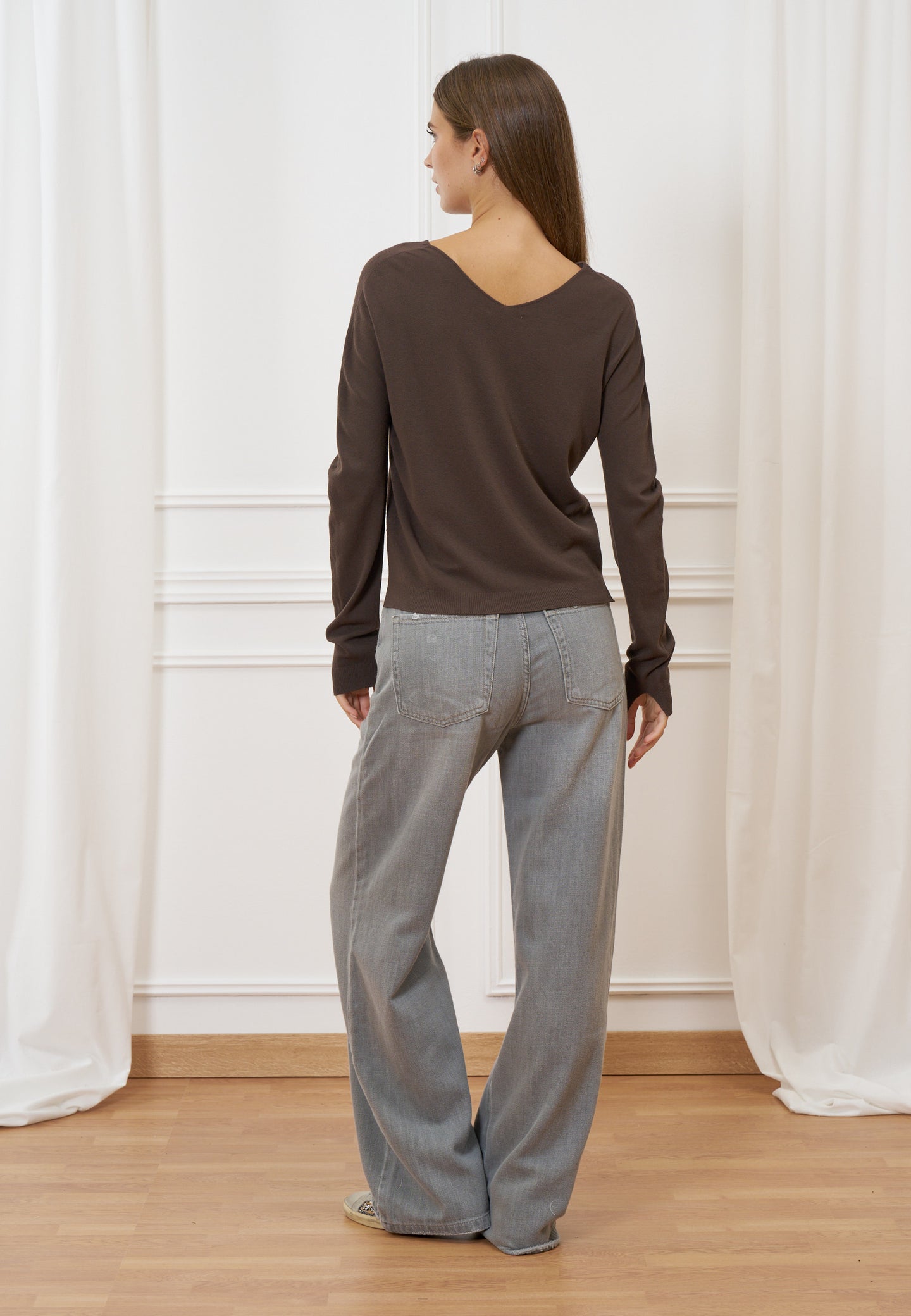 Maglia viscosa scollo a v