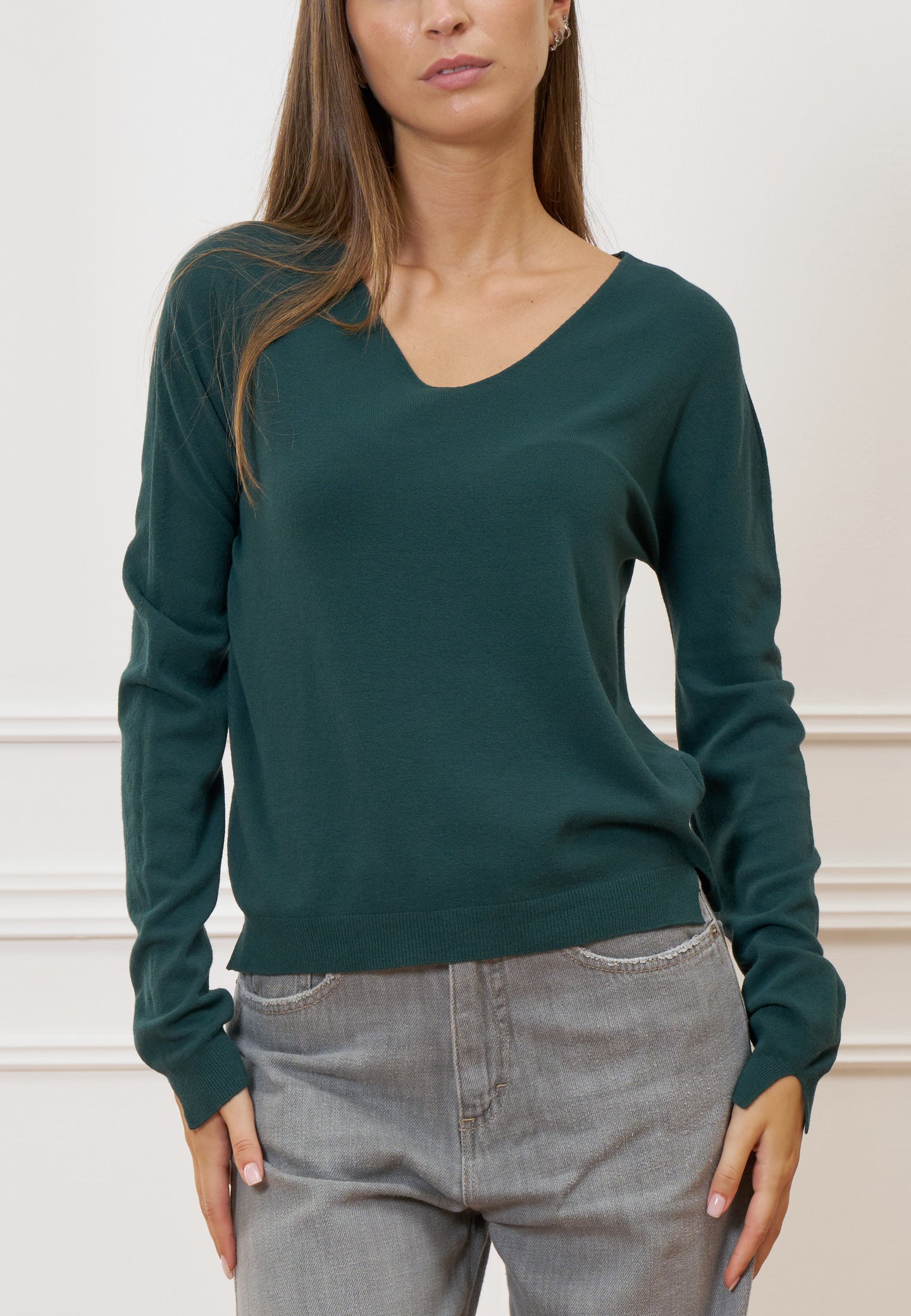 Maglia viscosa scollo a v