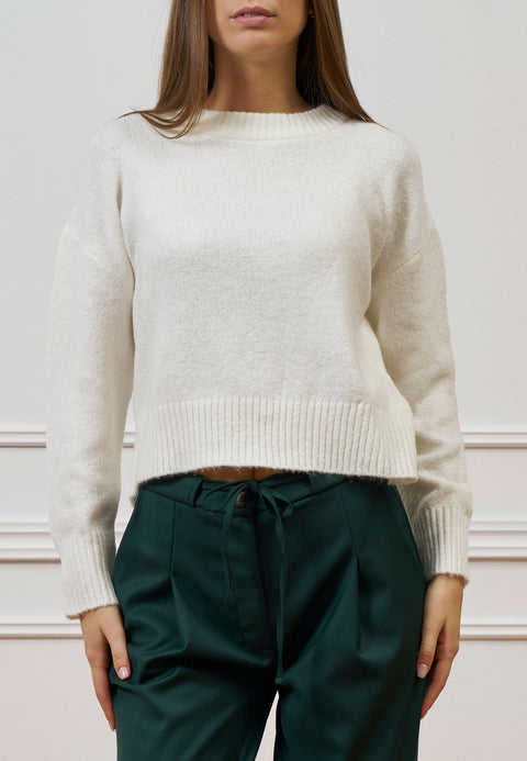 Maglione con profili a costine