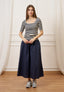 Pantalone gonna ampio in popeline - BLU