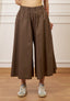 Pantalone gonna ampio in popeline - MARRONE