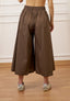Pantalone gonna ampio in popeline - MARRONE
