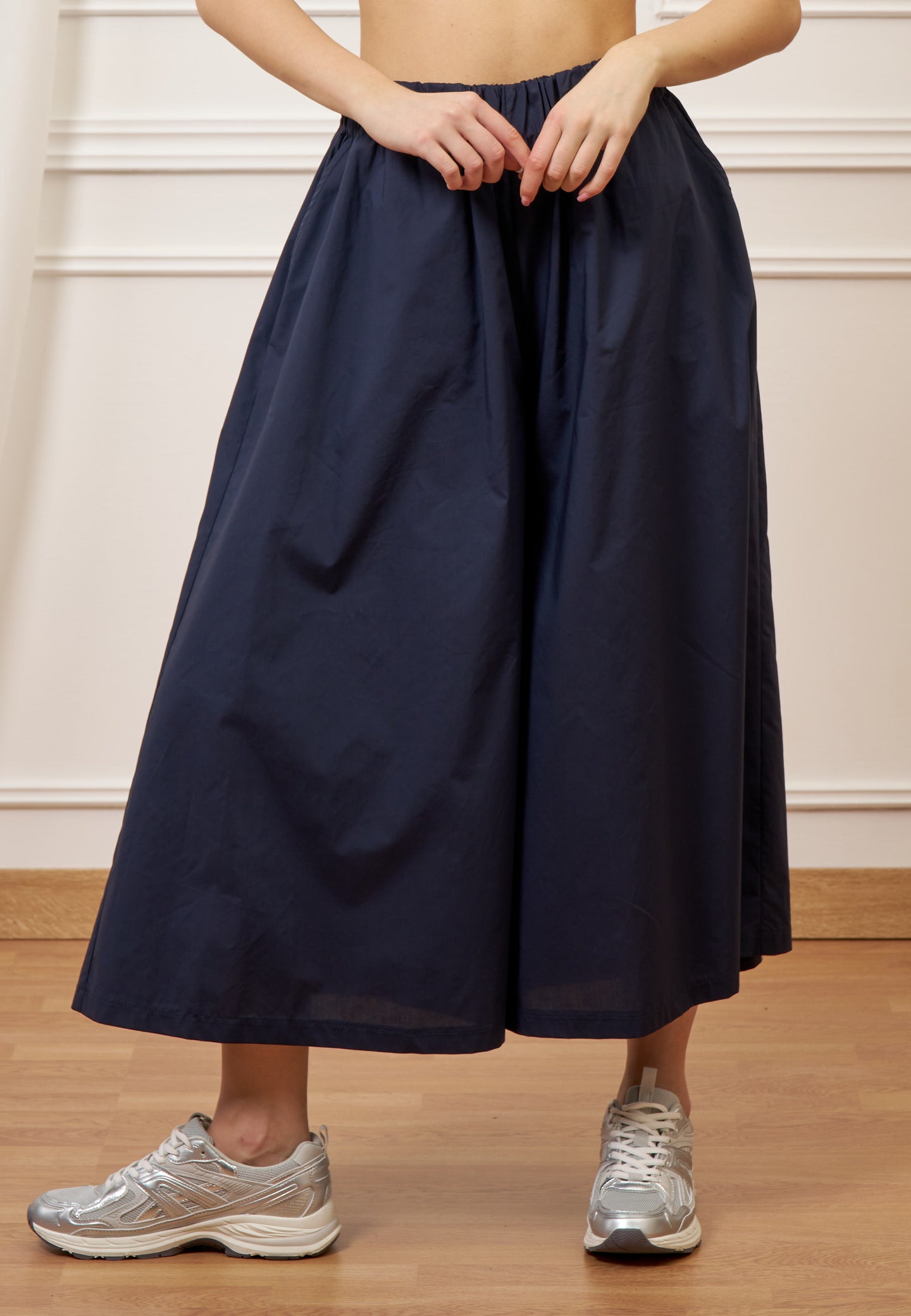 Pantalone gonna ampio in popeline - BLU