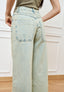 Jeans palazzo a vita alta slavato - JEANS