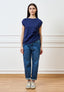 Jeans dritti a vita alta cinque tasche - JEANS