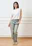 Jeans dritti a vita alta slavati - JEANS