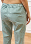 Pantalone sigaretta con elastico sul retro - SALVIA