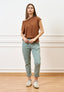 Pantalone sigaretta con elastico sul retro - SALVIA