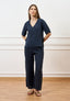 Pantalone palazzo in lino - BLU
