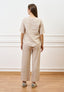Pantalone palazzo in lino - BEIGE