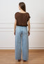 Jeans palazzo a vita alta - JEANS CHIARO