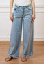 Jeans palazzo a vita alta - JEANS CHIARO
