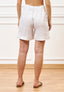 Bermuda con elastico retro in lino - BIANCO