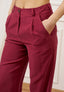 Pantalone palazzo con pinces - BORDEAUX