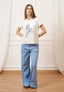 Pantalone palazzo effetto denim - CELESTE