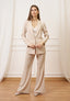 Pantalone palazzo fluido a vita alta - BEIGE