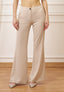 Pantalone palazzo fluido a vita alta - BEIGE