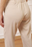 Pantalone palazzo fluido a vita alta - BEIGE
