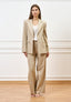 Pantalone palazzo in cotone - BEIGE