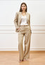 Pantalone palazzo in cotone - BEIGE