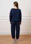 Pantalone mom fit in felpa  - BLU