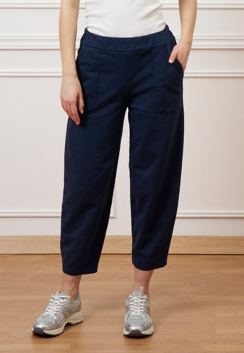 Pantalone mom fit in felpa  - BLU