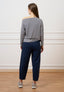 Pantalone mom fit in felpa  - BLU