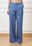 Pantalone palazzo gessato - CELESTE