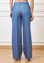 Pantalone palazzo gessato - CELESTE
