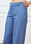 Pantalone palazzo gessato - CELESTE