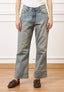 Jeans cropped con cucitura alta fondo - JEANS