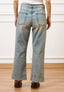 Jeans cropped con cucitura alta fondo - JEANS
