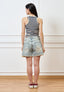 Jeans corto sfrangiato con rotture - JEANS