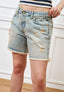 Jeans corto sfrangiato con rotture - JEANS