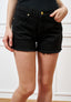 Shorts con fondo sfrangiato - NERO