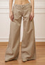 Pantalone ampio in cotone - BEIGE