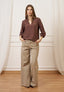 Pantalone ampio in cotone - BEIGE