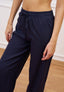 Pantalone con coulisse in misto lino - BLU
